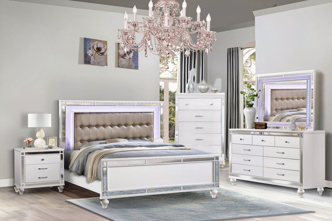 Blanca2 White Bedroom Set Queen, King