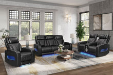 Load image into Gallery viewer, DUBAI 3PC Black Power Reclining Set