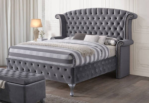 Diamond Palace Gray - 5pc King Bedroom Set