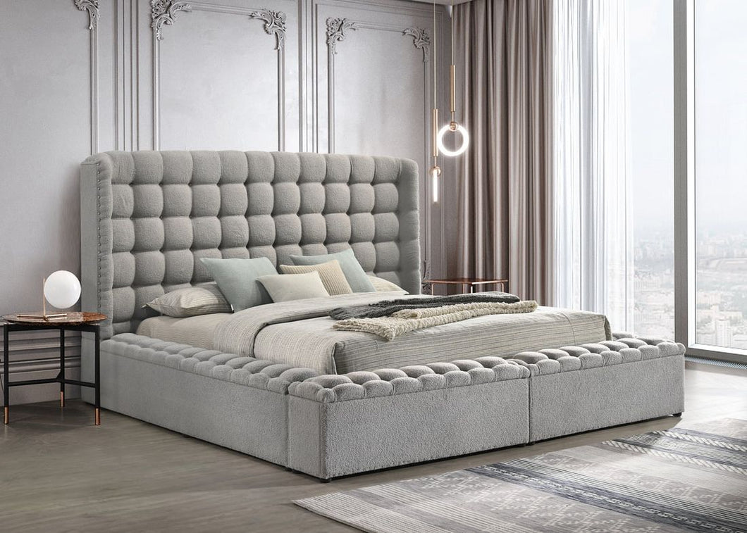 Madonna Gray Platform Bed - Queen, King