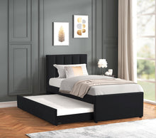 Load image into Gallery viewer, MAYA - Black Twin Platform Bed w/ Trundle