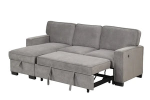 MARCOS Grey Reversible Sectional With Pull-Out Bed
