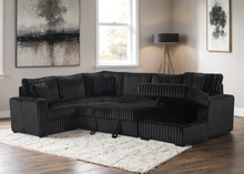 Load image into Gallery viewer, Sonic Black Sectional With Pull-Out Bed