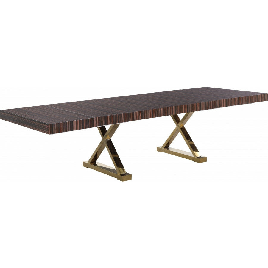 Excel Extendable 2 Leaf Dining Table Brown