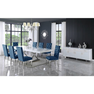 Excel Extendable 2 Leaf Dining Table Silver