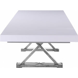 Excel Extendable 2 Leaf Dining Table Silver