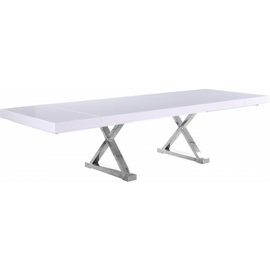 Excel Extendable 2 Leaf Dining Table Silver