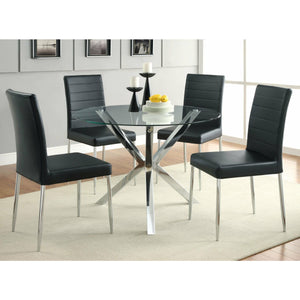 Vance Glass Top Dining Table With X-Cross Base Chrome - Unique Furniture