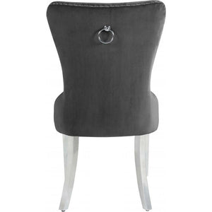 Carmen Velvet Dining Chair (Grey) - Unique Furniture