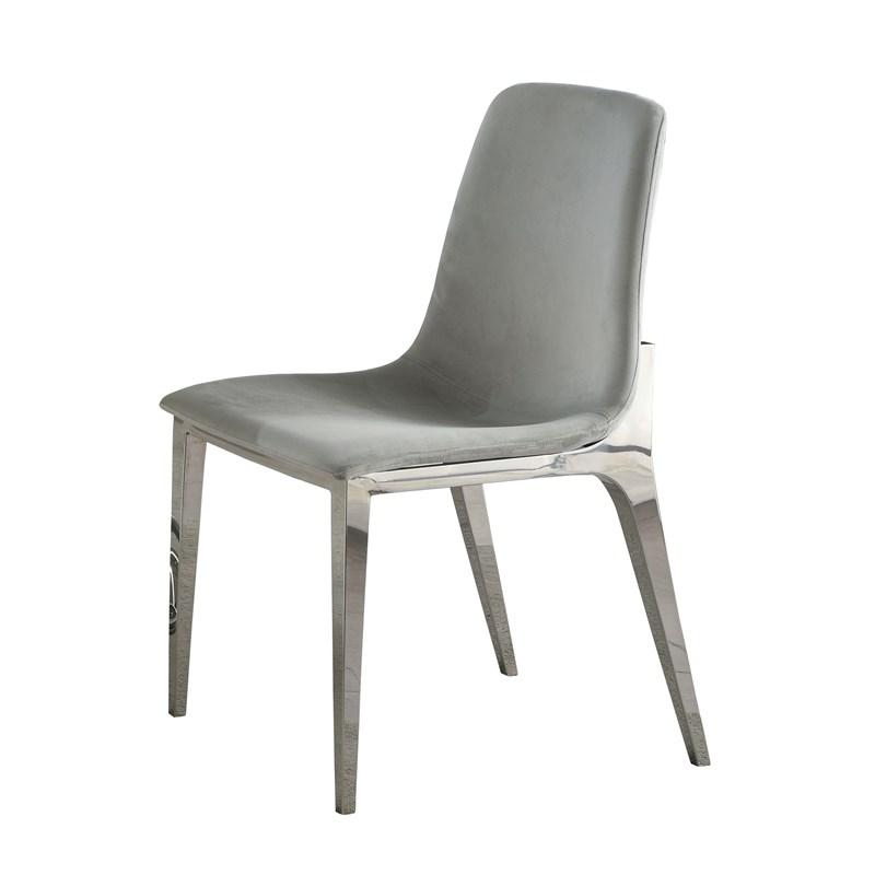 Irene Chairs Light Grey And Chrome (Set Of 4) - Unique Furniture