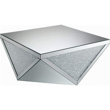 Load image into Gallery viewer, Square Coffee Table With Triangle Detailing Silver And Clear Mirror