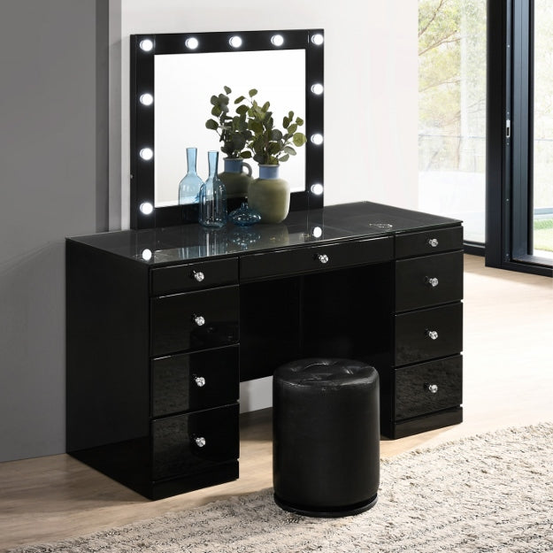 Avery Black Vanity - Unique Furniture