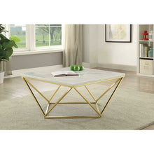 Load image into Gallery viewer, Square Coffee Table White And Gold