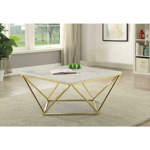 Square Coffee Table White And Gold