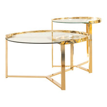 Load image into Gallery viewer, 2-Piece Round Nesting Table Clear And Gold