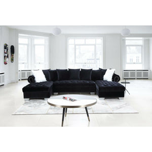 Kim Black Sectional - Unique Furniture
